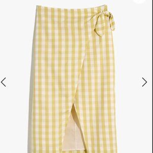 COPY - Madewell Sarong Midi Skirt In Gingham check